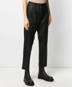 MDK Black 'Iris' Leather Trousers Clothing
