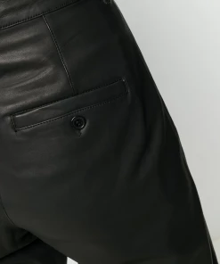 MDK Black 'Iris' Leather Trousers Clothing