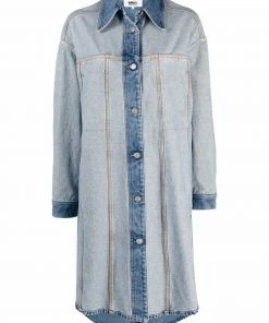MM6 By Maison Margiela Clothing ‘Oversized Reversible Long Denim Jacket’
