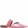 Malone Souliers 'Matilda' Pink Croc Effect Flat Mules