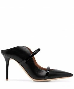 Malone Souliers Black ‘Maureen 85’ Stiletto Mules Shoes