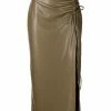 NANUSHKA Olive Green 'Malorie' Ruched Midi Skirt Clothing