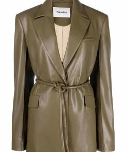 NANUSHKA 'Mariko' Tie Up Leather Blazer Clothing
