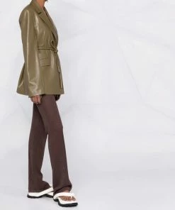 NANUSHKA 'Mariko' Tie Up Leather Blazer Clothing