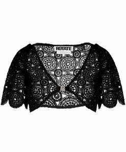 ROTATE Black 'Milandran' Crochet Crop Top Clothing