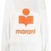 Isabel Marant Etoile ‘Moby’ Orange Felt Logo Sweatshirt 1 Isabel Marant Etoile ‘Moby’ Orange Felt Logo Sweatshirt
