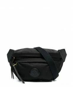 Moncler 'Felicie' Black Logo Patch Belt Bag