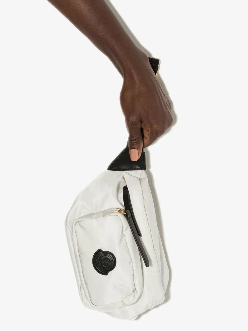 Moncler White 'Felicie' Black Logo Patch Belt Bag 6 Moncler White 'Felicie' Black Logo Patch Belt Bag