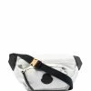 Moncler White 'Felicie' Black Logo Patch Belt Bag