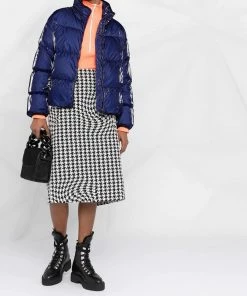 Moncler 'Grenit' Blue Cropped Padded Jacket