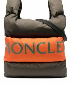 Moncler Military Green And Orange 'Legere' Large Tote Bag