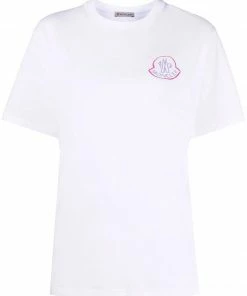 Moncler White 'Logo Printed T-Shirt'