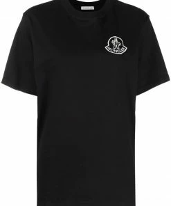 Moncler Black And White 'Logo Printed T-Shirt'