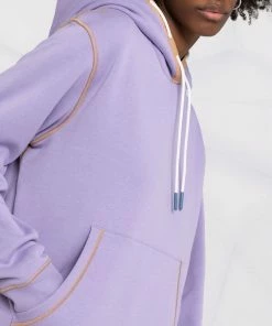 Moncler Purple And Beige 'Contrasting Trim Hoodie'