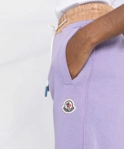 Moncler Purple And Beige 'Contrasting Trim Tracksuit Bottoms'