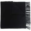 Moncler Black 'Fringed Horizontal Logo Patch Scarf'