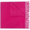 Moncler Hot Pink 'Fringed Horizontal Logo Patch Scarf'