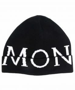 Moncler 'Monochrome Logo Detail Knit Hat'
