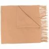 Moncler Camel 'Fringed Logo Patch Scarf'