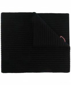 Moncler Black 'Love Logo Patch Scarf'
