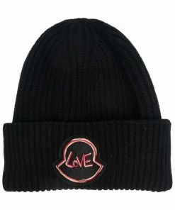 Moncler Black'Love Patch Beanie'