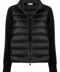 Moncler Black 'Padded Knit Sleeve Jacket'