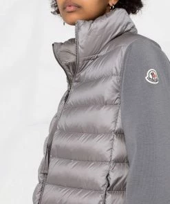 Moncler Grey 'Padded Knit Sleeve Jacket'