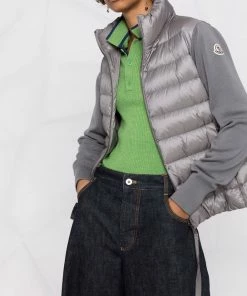 Moncler Grey 'Padded Knit Sleeve Jacket'