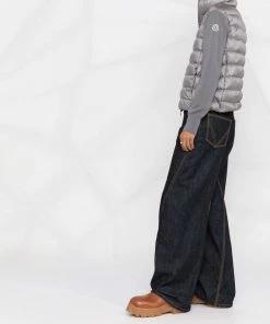 Moncler Grey 'Padded Knit Sleeve Jacket'