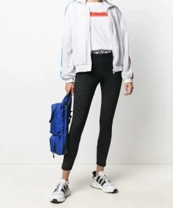 Moncler Black 'Brand Detailed Perforated Leggings'