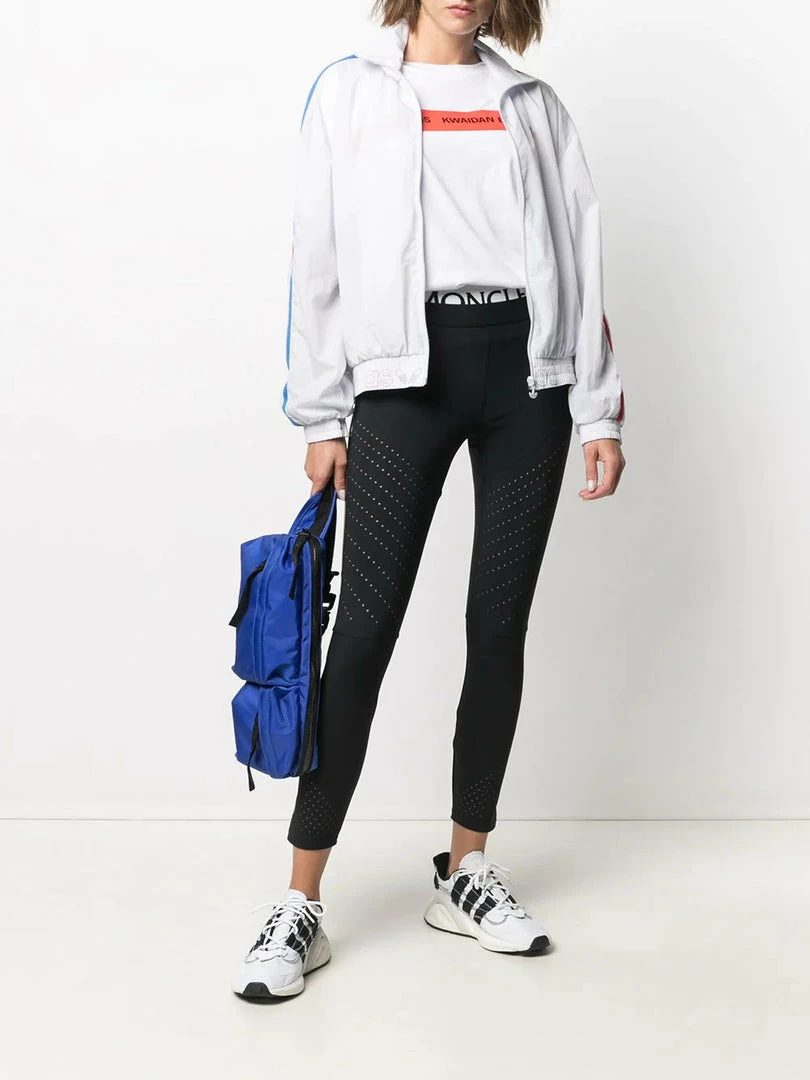 Moncler Black 'Brand Detailed Perforated Leggings' 4 Moncler Black 'Brand Detailed Perforated Leggings'