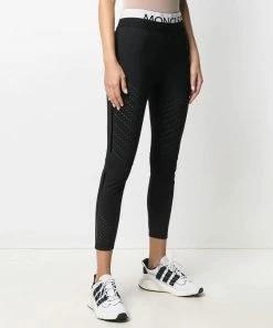 Moncler Black 'Brand Detailed Perforated Leggings' 9 Moncler Black 'Brand Detailed Perforated Leggings'