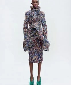 DRIES VAN NOTEN Multicoloured 'Vibe' Ruffled Collar Jacket Clothing