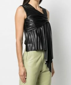 NANUSHKA 'Adrie' Pleated Vegan Leather Top Clothing 9 NANUSHKA 'Adrie' Pleated Vegan Leather Top Clothing