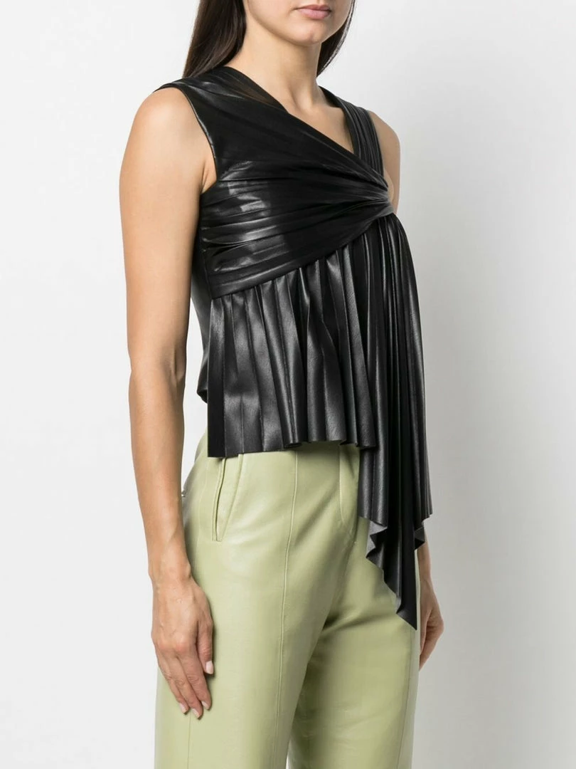 NANUSHKA 'Adrie' Pleated Vegan Leather Top Clothing 5 NANUSHKA 'Adrie' Pleated Vegan Leather Top Clothing