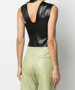 NANUSHKA 'Adrie' Pleated Vegan Leather Top Clothing 10 NANUSHKA 'Adrie' Pleated Vegan Leather Top Clothing