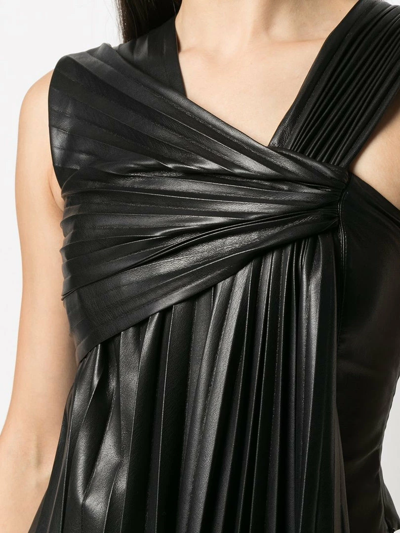 NANUSHKA 'Adrie' Pleated Vegan Leather Top Clothing 7 NANUSHKA 'Adrie' Pleated Vegan Leather Top Clothing