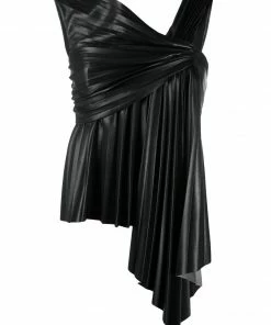 NANUSHKA 'Adrie' Pleated Vegan Leather Top Clothing