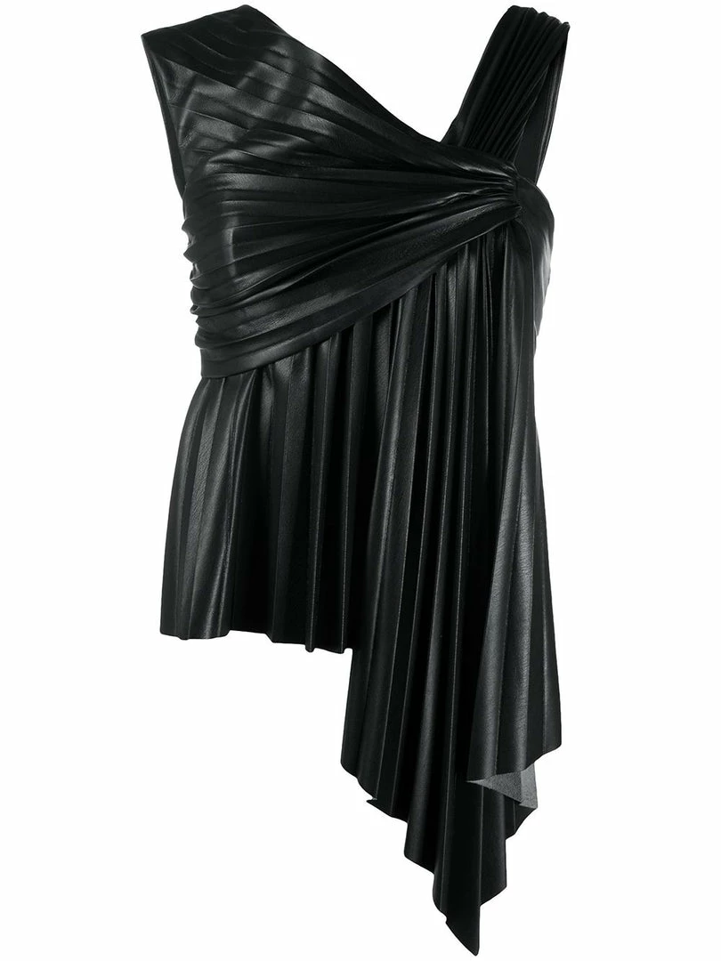 NANUSHKA 'Adrie' Pleated Vegan Leather Top Clothing 3 NANUSHKA 'Adrie' Pleated Vegan Leather Top Clothing
