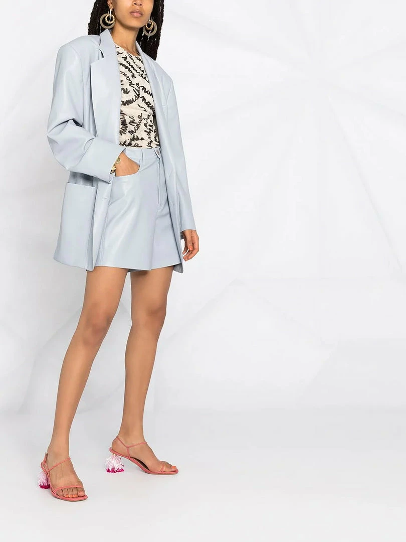 NANUSHKA Light Blue ‘Leana’ Vegan Leather Shorts Clothing 8 NANUSHKA Light Blue ‘Leana’ Vegan Leather Shorts Clothing