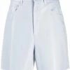 NANUSHKA Light Blue ‘Leana’ Vegan Leather Shorts Clothing