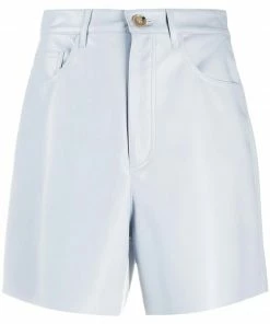 NANUSHKA Light Blue ‘Leana’ Vegan Leather Shorts Clothing