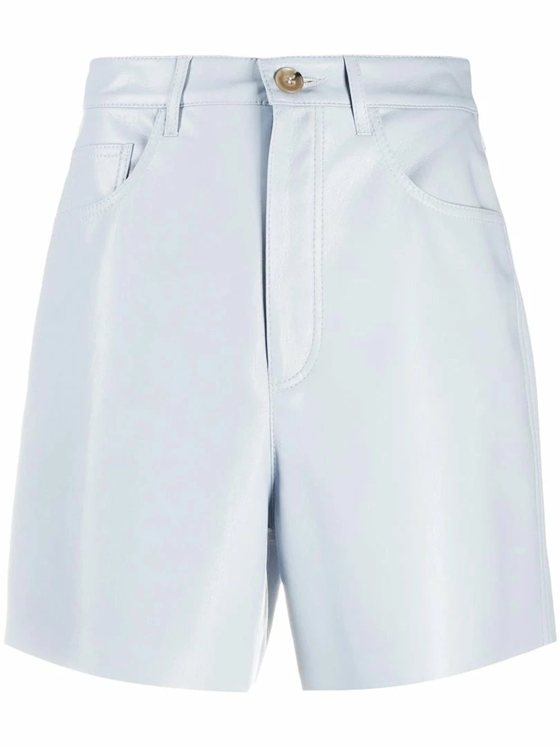 NANUSHKA Light Blue ‘Leana’ Vegan Leather Shorts Clothing 3 NANUSHKA Light Blue ‘Leana’ Vegan Leather Shorts Clothing