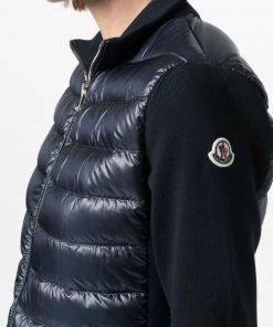 Moncler 'Navy Padded Cotton Cardigan' 21 Moncler 'Navy Padded Cotton Cardigan'