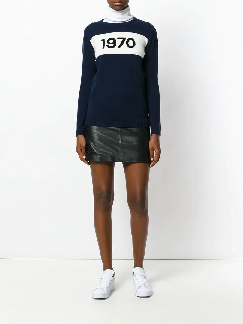 Bella Freud Navy ‘1970’ Signature Cashmere Jumper 8 Bella Freud Navy ‘1970’ Signature Cashmere Jumper