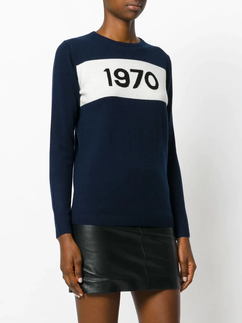 Bella Freud Navy ‘1970’ Signature Cashmere Jumper 11 Bella Freud Navy ‘1970’ Signature Cashmere Jumper