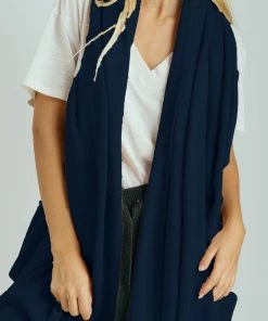 Crush Navy ‘Lima’ Cashmere Scarf Accessories
