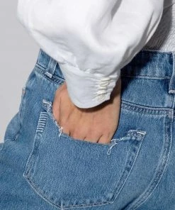 Paige Clothing 'Noella' Distressed Straight Leg Jeans