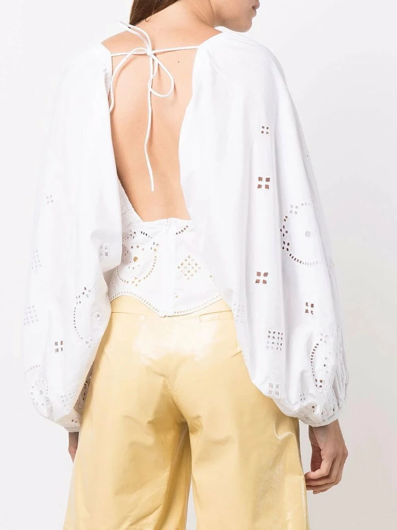 Ganni ‘Open Back Embroidered Blouse’ 14 Ganni ‘Open Back Embroidered Blouse’
