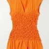 DRIES VAN NOTEN Clothing Orange 'Cordoba' Smocked Peplum Top